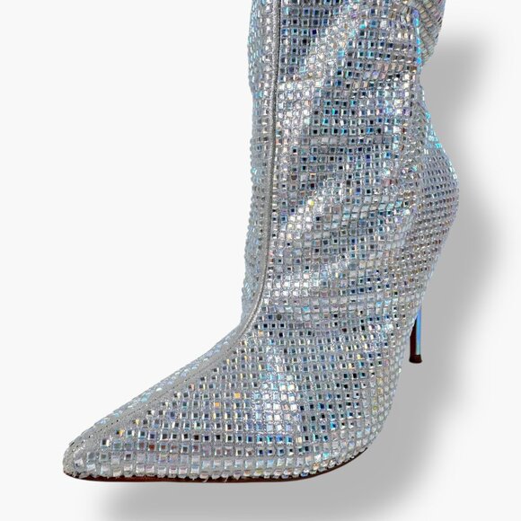 Steve Madden | 7.5 | Vibrant Rhinestone Knee-High Boots | Holiday | Party | Rare - Picture 5 of 16